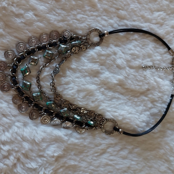 Boho layered multi tiered chain draped necklace - Picture 1 of 6